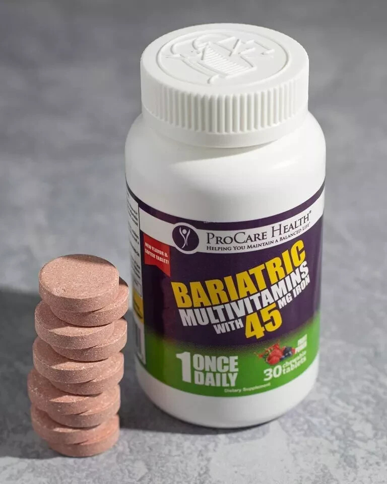 Multivitamina Bariatrica | Masticable | 45 Mg L Ponche De Frutas | 30 Unidades