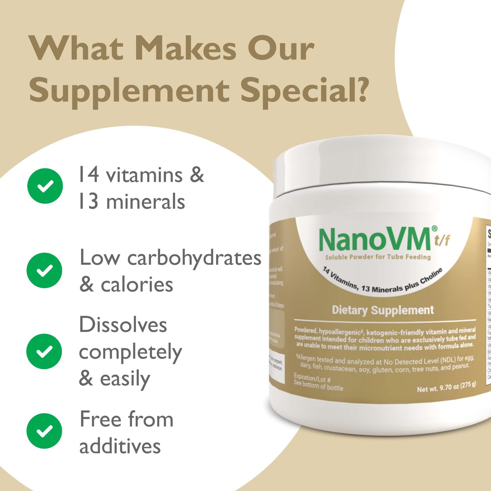 NanoVM t/f, Dietary Supplement for Tube Feeding, 9.7 Ounce (Pack of 1)