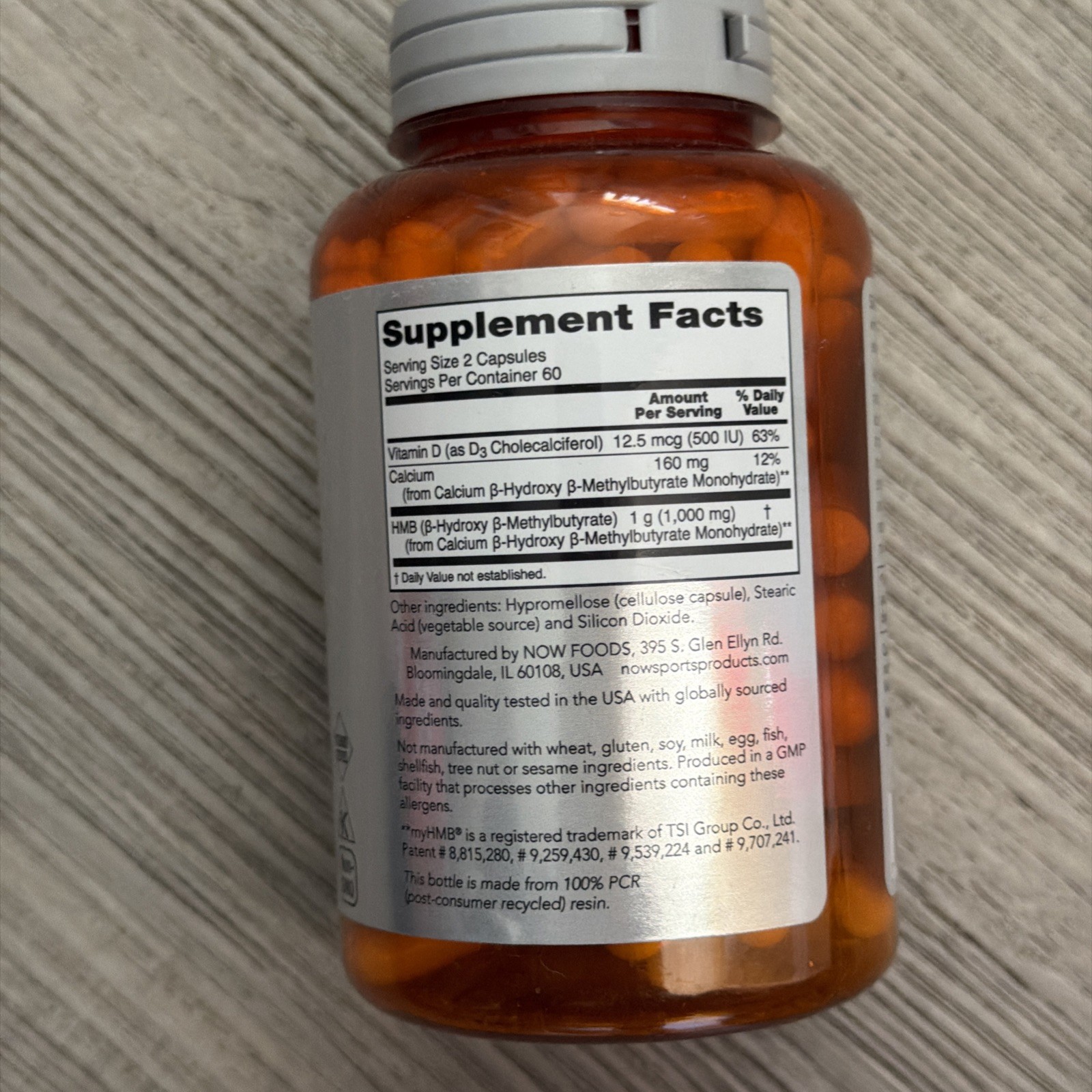 NOW FOODS HMB 500 mg 120 Veg Capsules Exp 2/2029