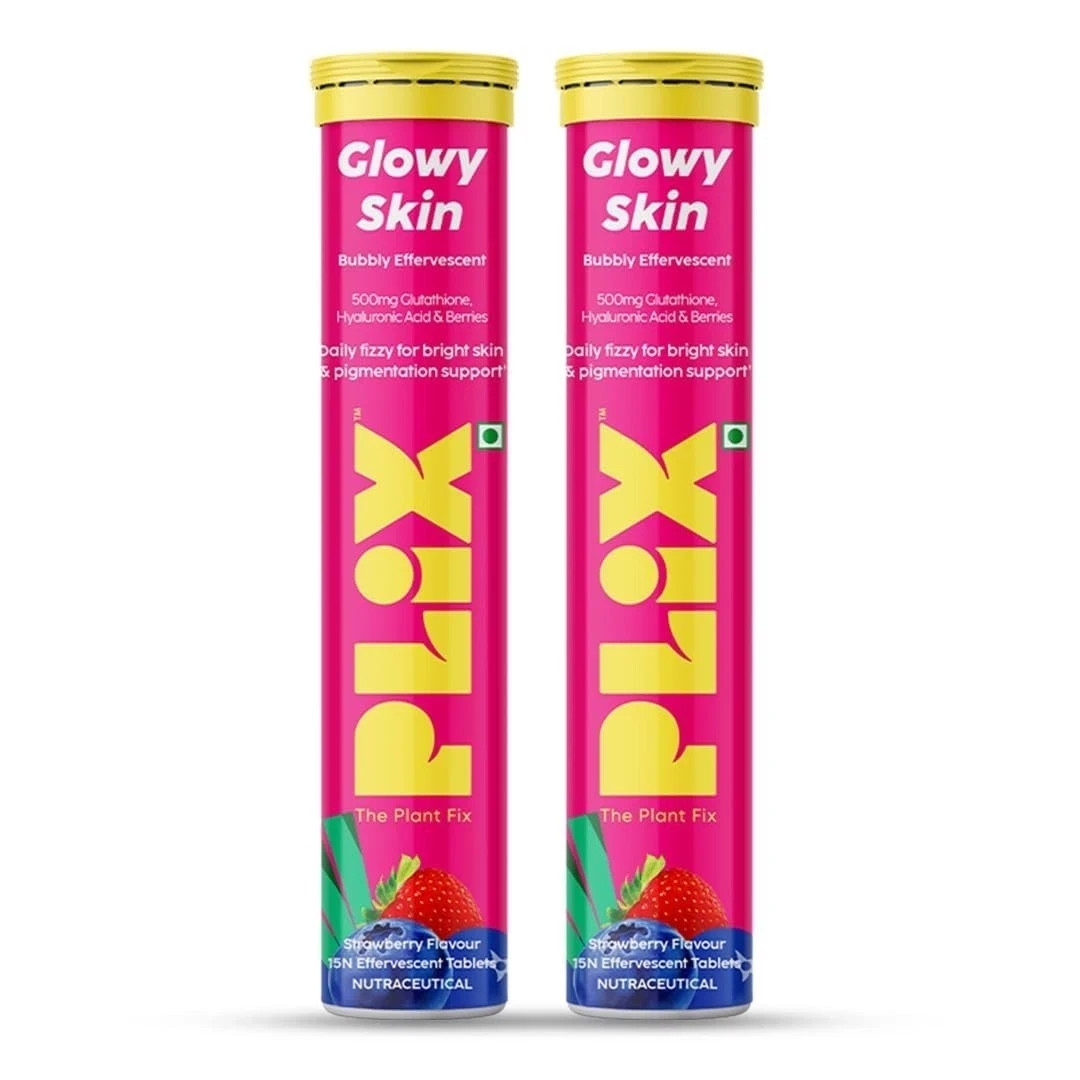 PLIX Skin Glow Glutathione Effervescent Tablet For Clear & Youthful Skin -Pack 2