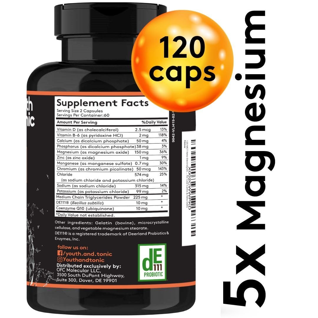Keto Electrolyte Capsules with MCT, Magnesium, Potassium & Zinc – Probiotics,…