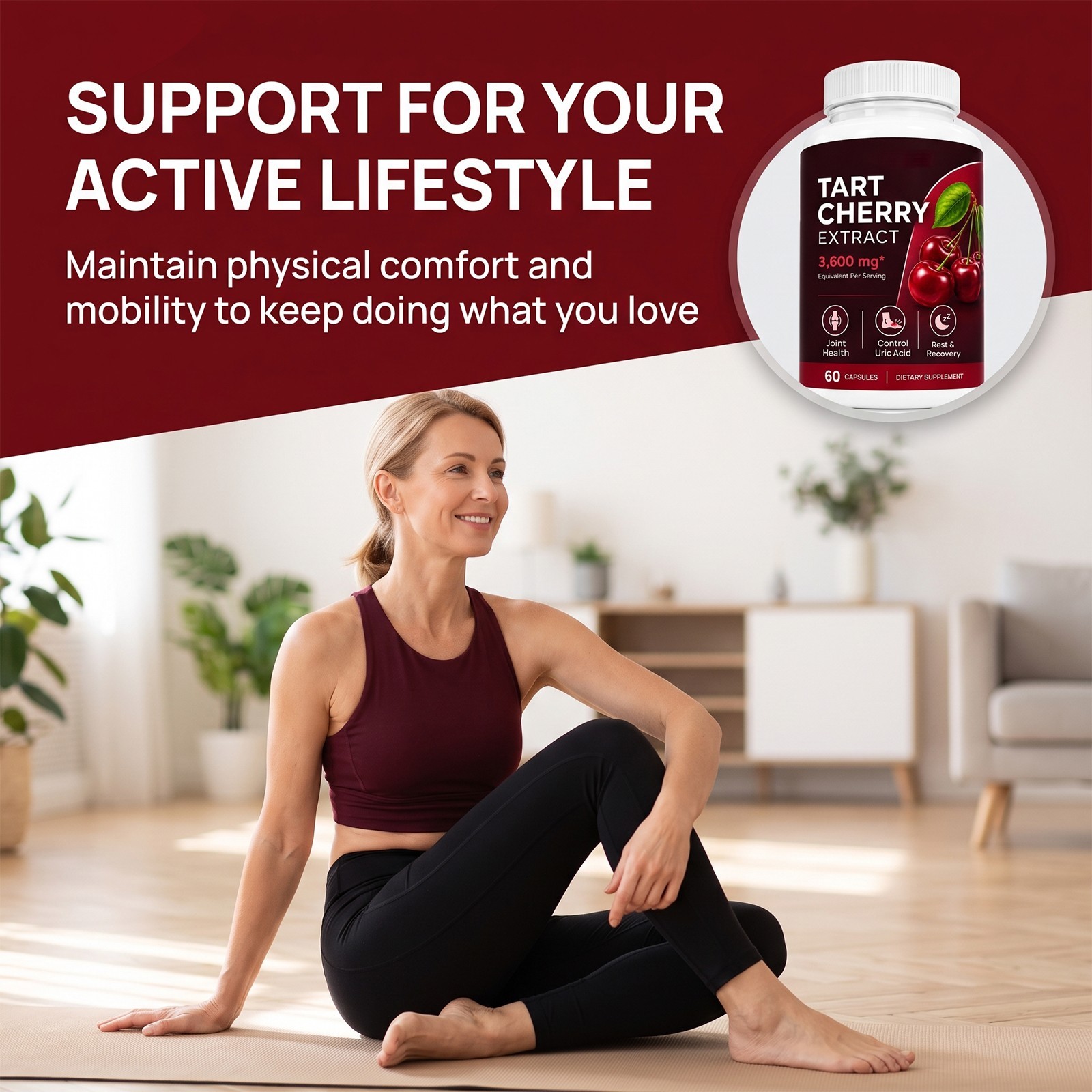 Good Grove Tart Cherry Extract Cold Extracted Capsules Antioxidant Support