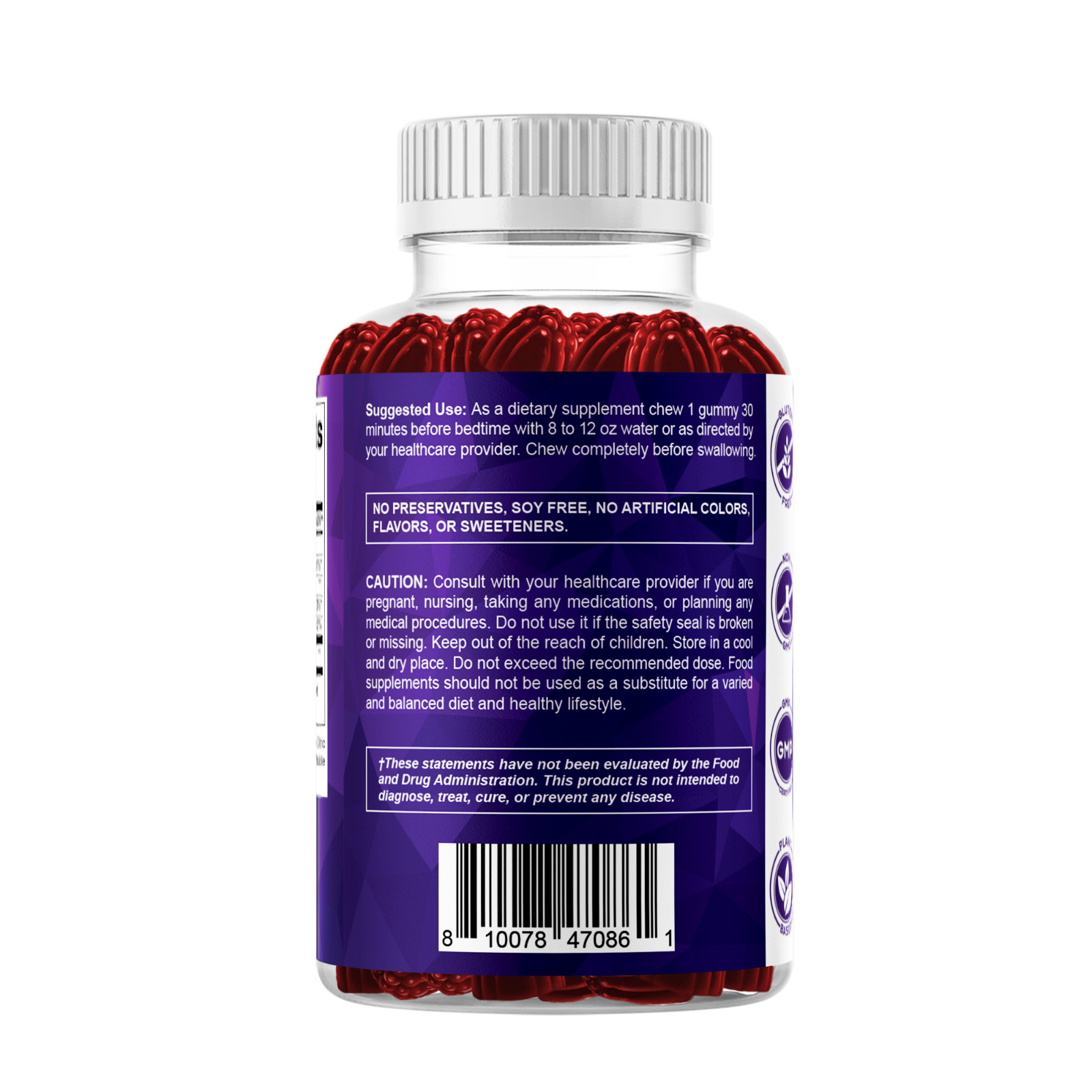 Vitamatic Melatonin 10mg per gummy – 60 Servings – 60 Vegetarian Gummies