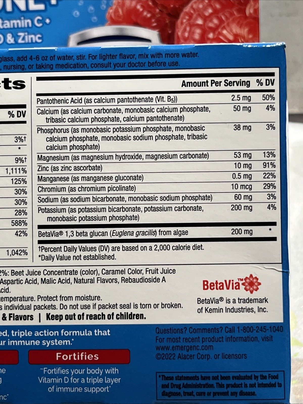 Emergen-C Triple Action Immune+ Support Powder 1000Mg Vitamin C (2Pack) BB 12/26