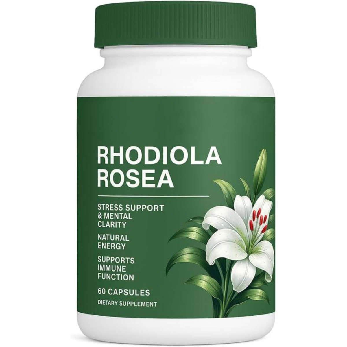 Floraviva Rhodiola Rosea 500mg Organic Extract – Stress Relief, Vegan, 60ct