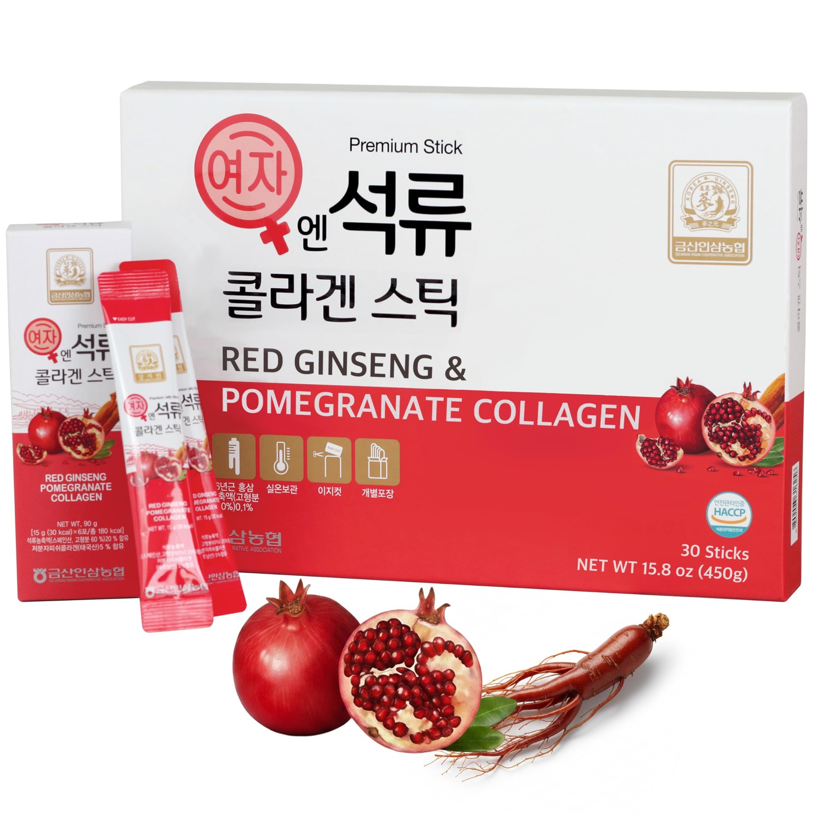 Korean Beauty Geumsan Women’s Pomegranate Collagen Jelly Stick 5.1oz / 30 Cou…