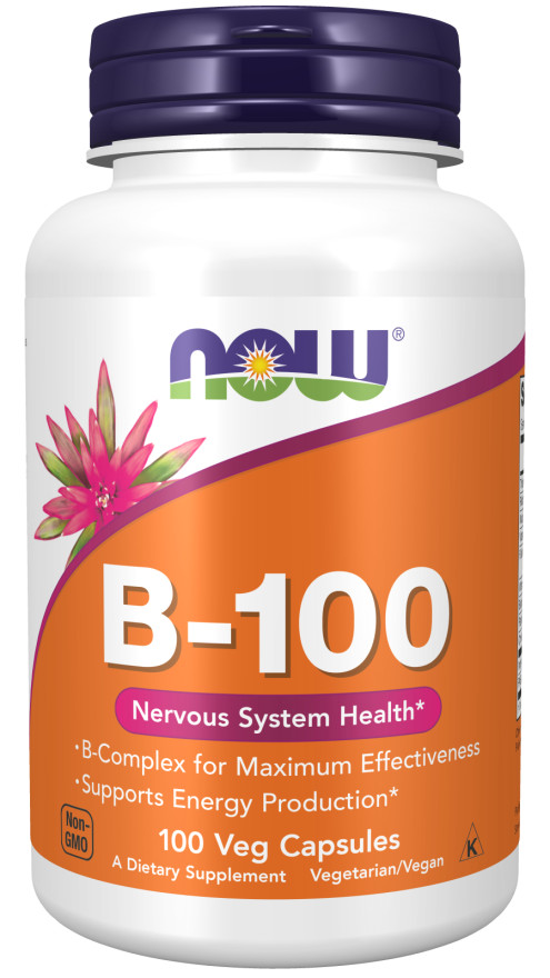 NOW Foods B-100 100 Veg Caps 05/2028EXP Nervous System Health