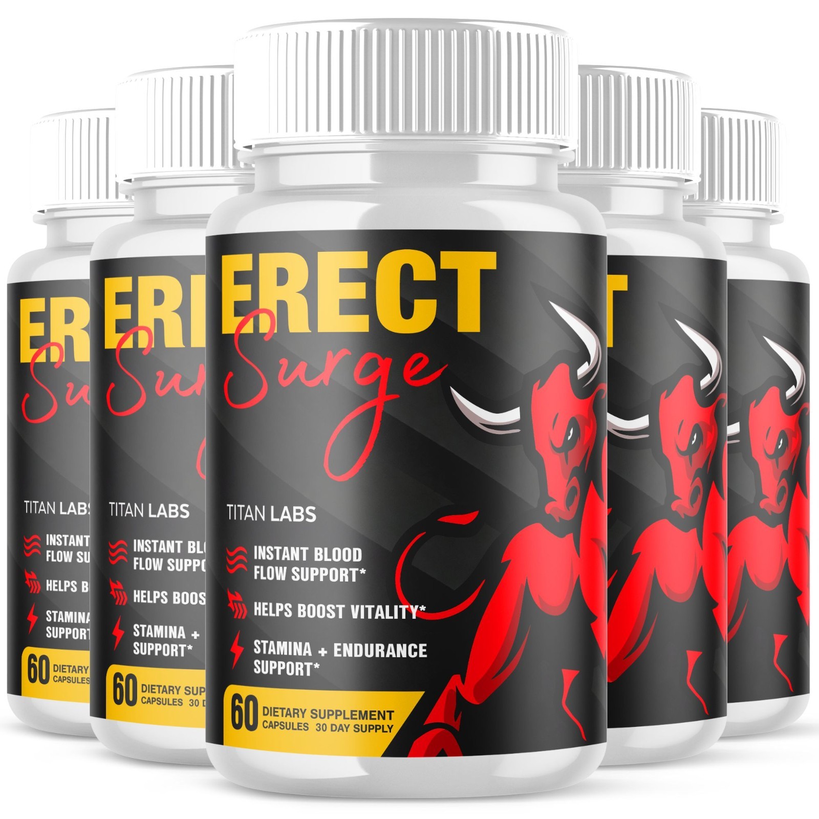 (5 Pack) Erect Surge Advanced Male Support Max Supplement ErectSurge 300 Capsule