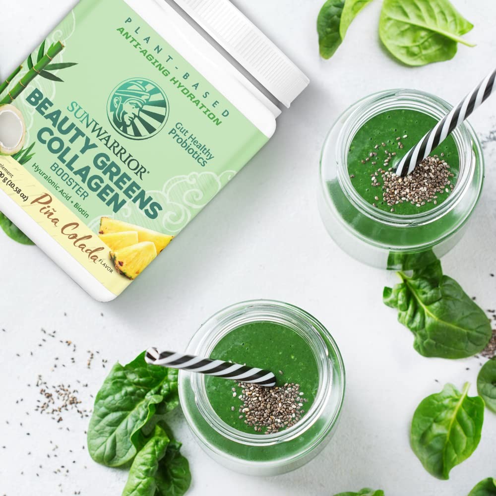 Sunwarrior Vegan Beauty Greens Drink Plant-Based | Hyaluronic Acid Minerals B…