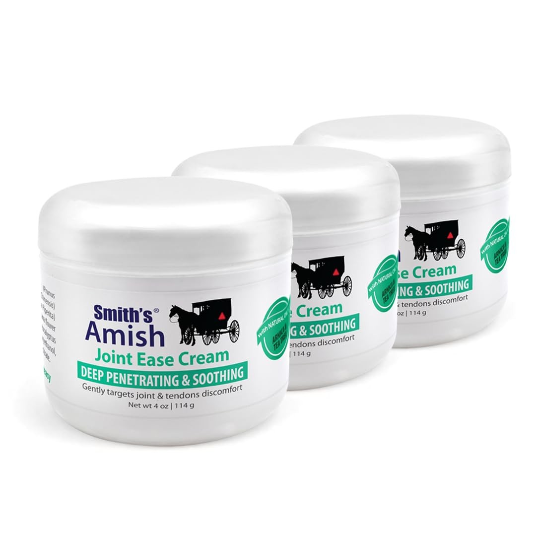 Arthritis Soothing Cream 3 Pack (Three 4 oz Jars) with Arnica, Tea Tree, Eucalyp