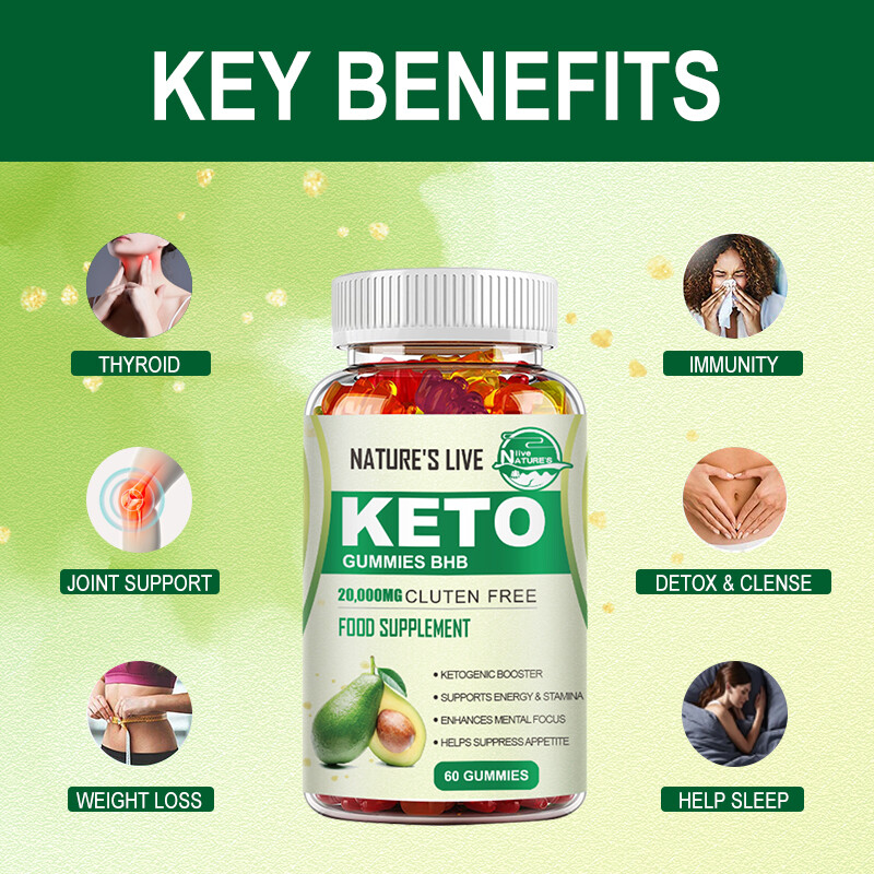 NEW Keto ACV BHB Gummies For Fat Burn Slimming Weight Loss Detox Keto Diet Pills
