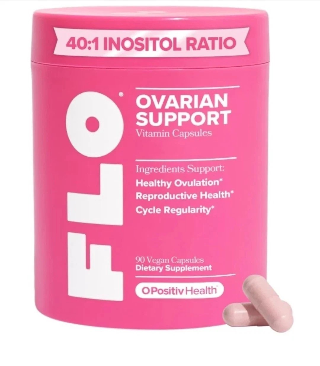 FLO Ovarian Support Vitamin 90 Vegan Capsules Dietary Supplement Hormone Balance