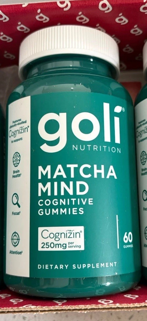 Goli Nutrition Matcha Cognizin Cognitive Support Gummies 1 Pk 60 Count Ea 12/27