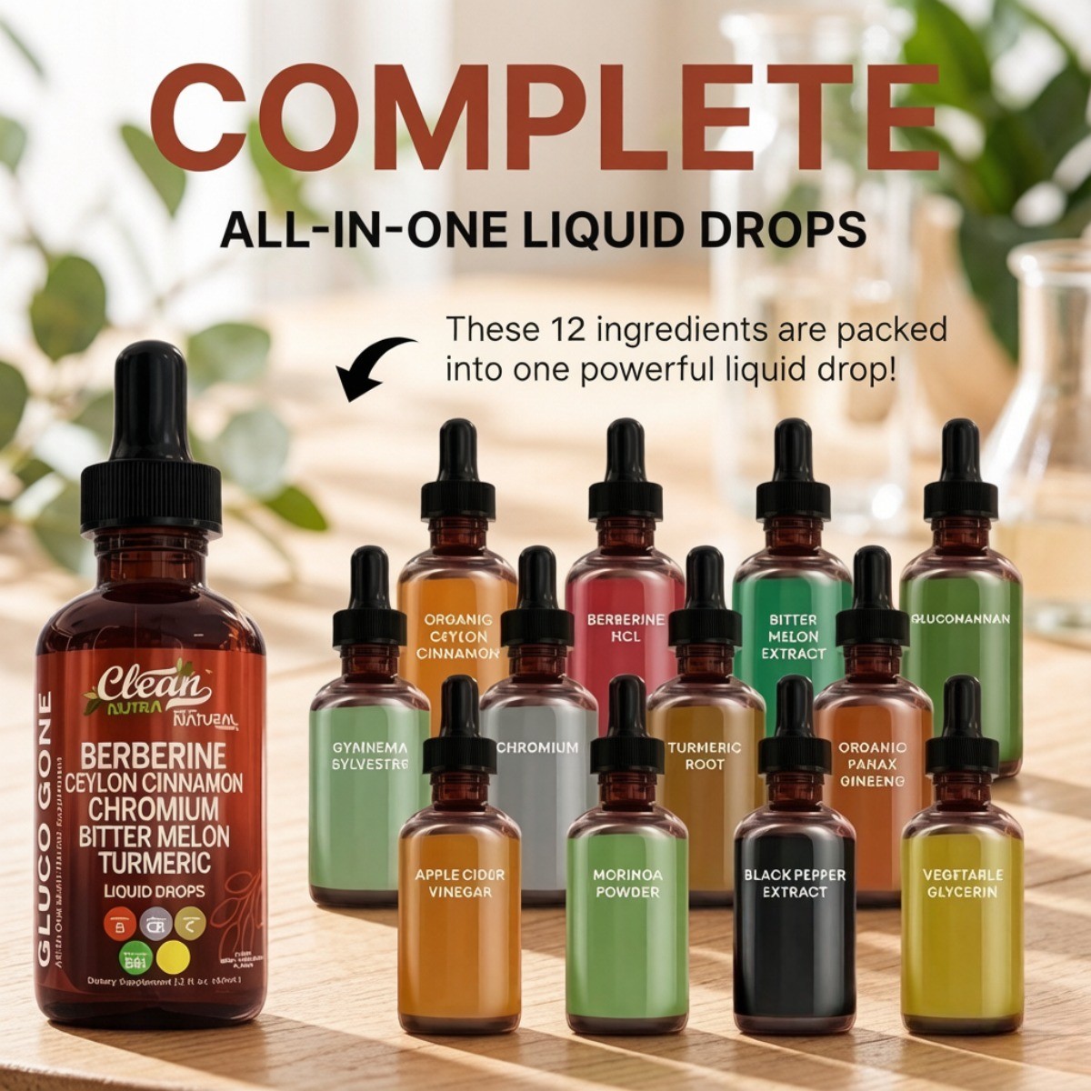 Clean Nutra Berberine & Ceylon Cinnamon Drops–Liquid Metabolic Support,2 fl oz
