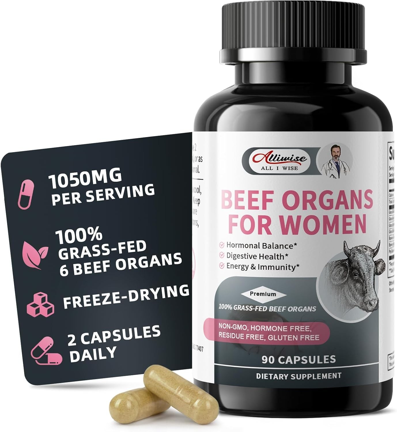 Beef Organ Supplement for Women – Supports Female Hormonal Balance, Energy
