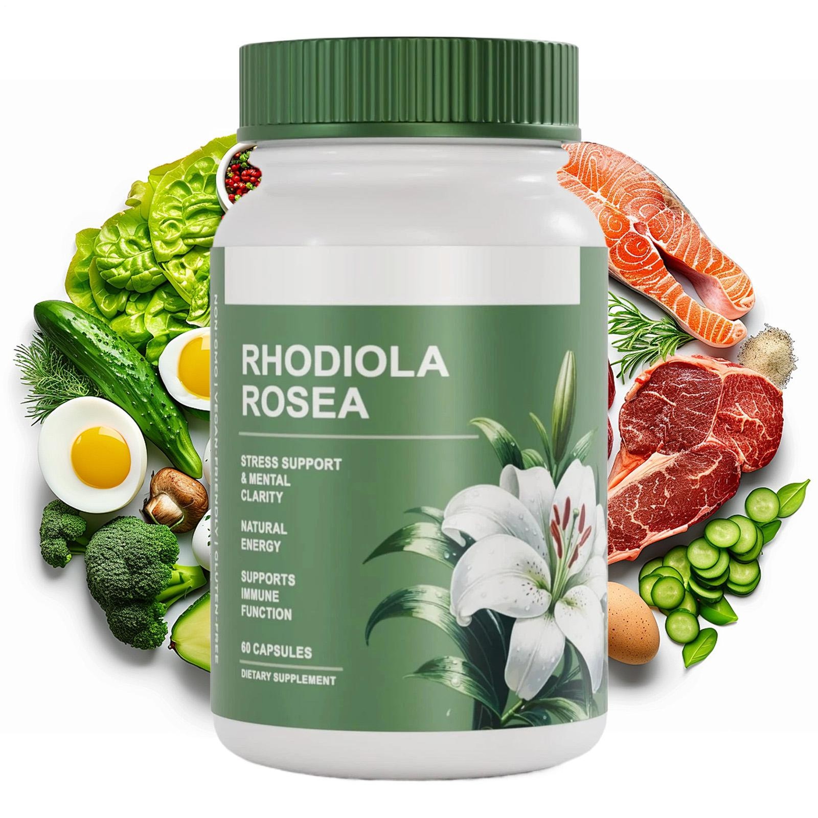 Salvora Rhodiola Rosea Supplement – Golden Root Adaptogen Capsules 60pcs