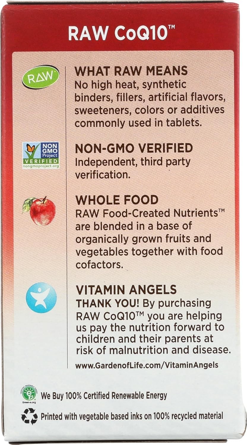 Garden of Life RAW CoQ10 200mg Vegan Capsules 60ct x 2pk Sealed BB 08/2026