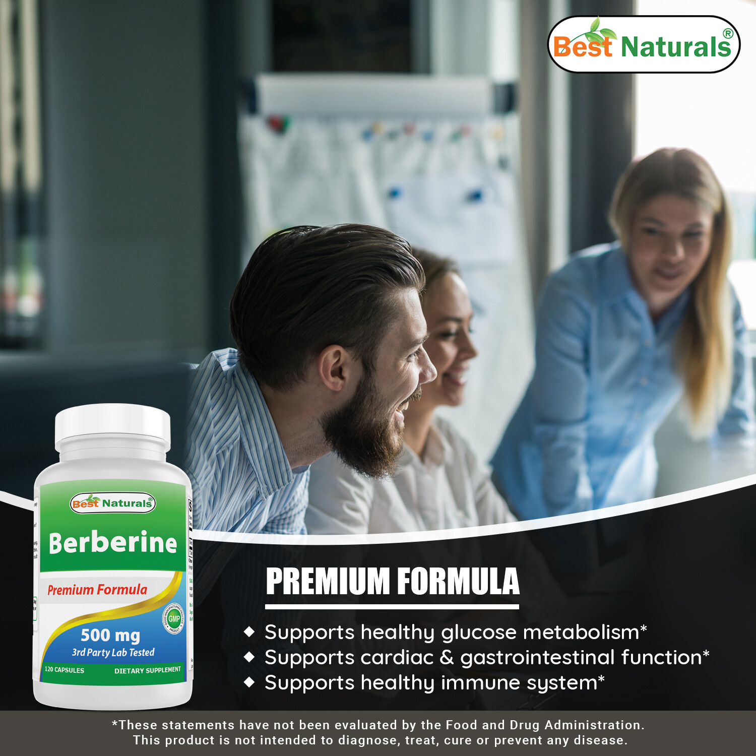 Best Naturals Berberine 500 mg 120 Capsules – Healthy Cholesterol