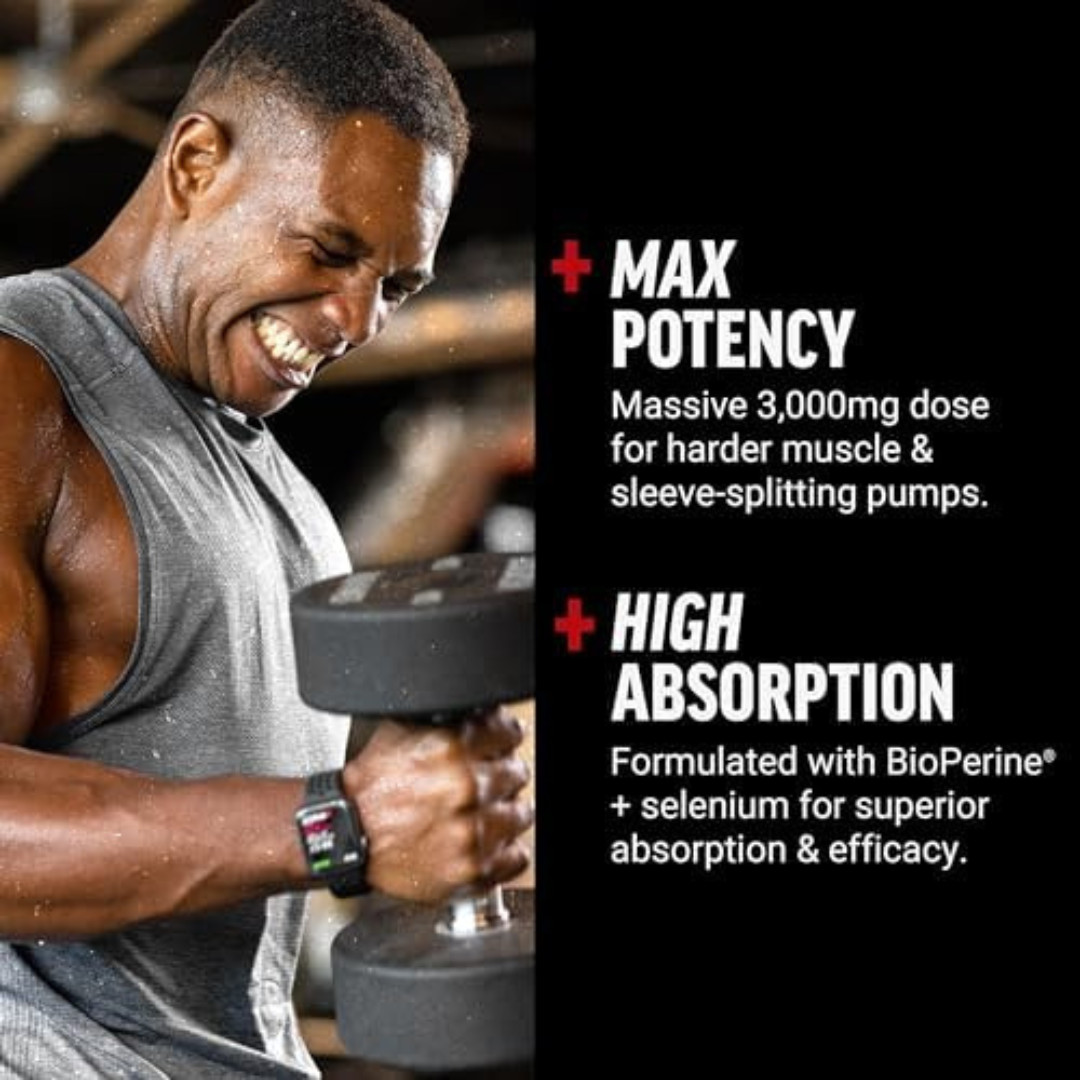 Force Factor L-Arginine 3000 MG, Extra Strength Nitric Oxide & Circulation Boost