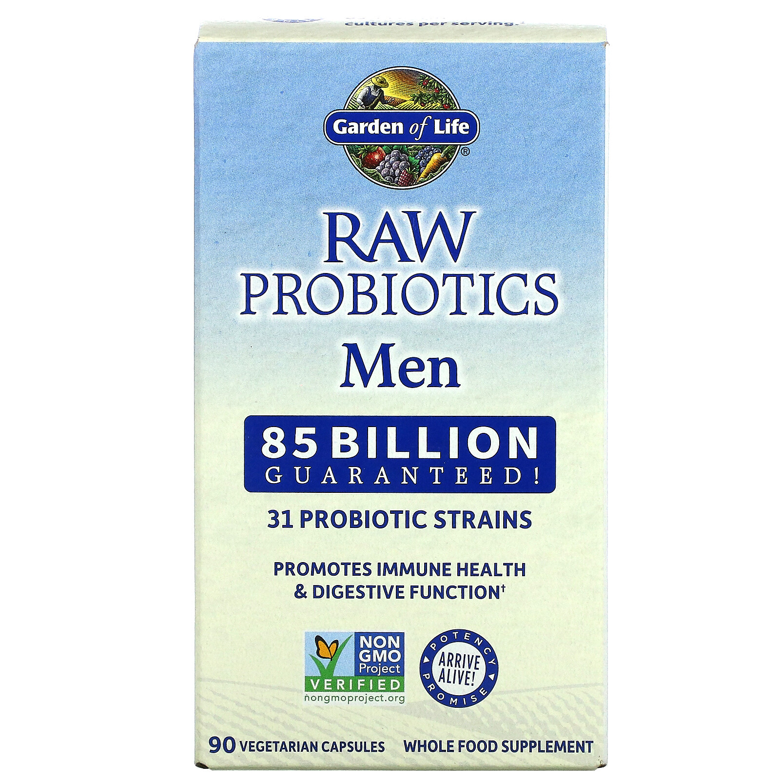 Garden of Life RAW Probiotics Men 90 Veggie Caps Gluten-Free, No Artificial