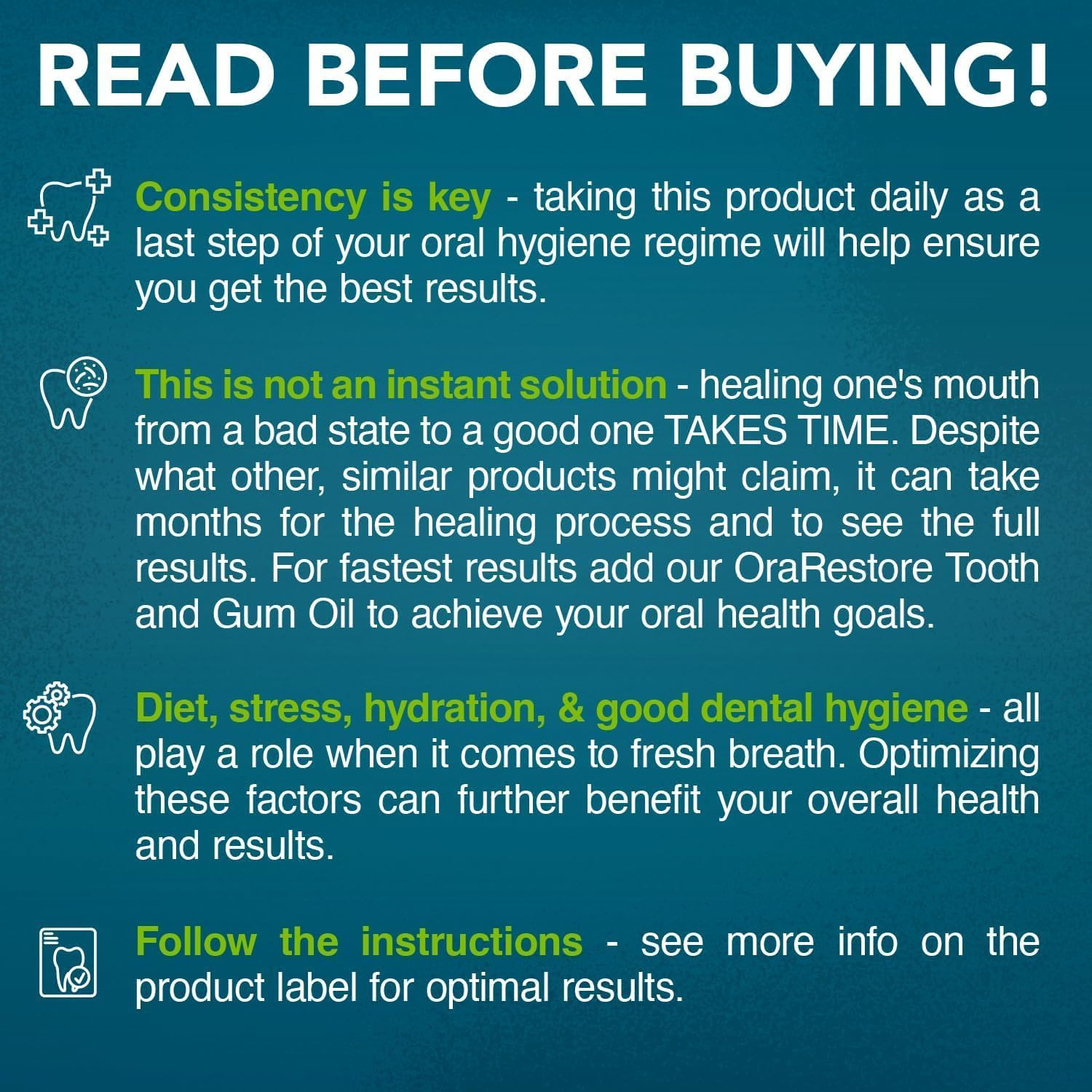 Oral Probiotics for Mouth Bad Breath Treatment for Adults; Dentist Formulated D