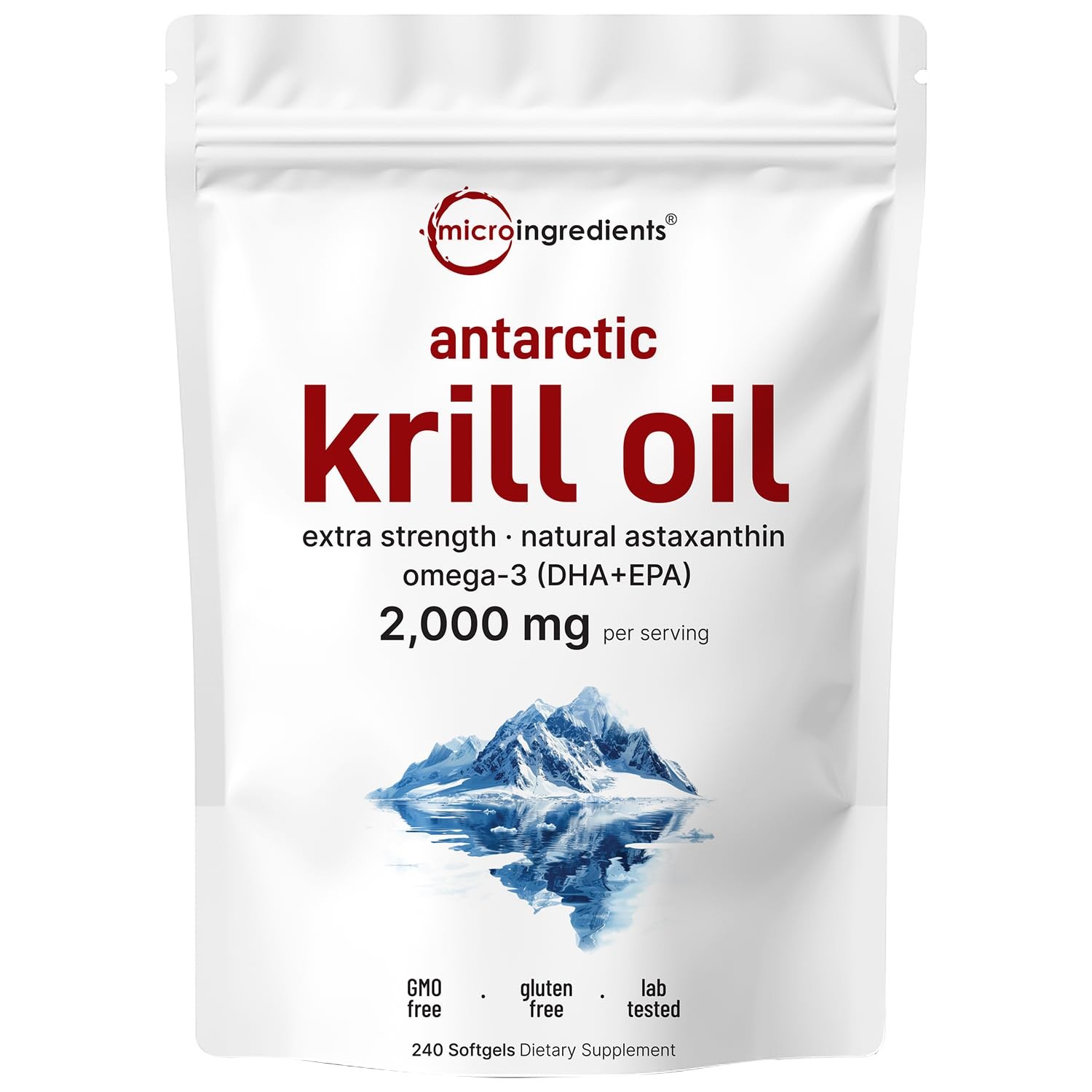 Micro Ingredients Antarctic Krill Oil Supplement2,000mg Per Serving,240 Softgels