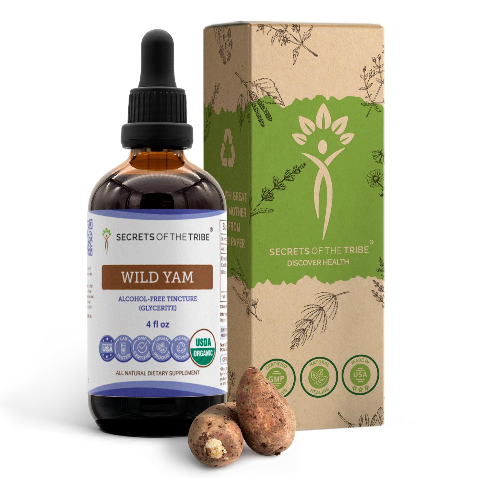 Wild Yam USDA Organic | Alcohol-Free Extract, High-Potency Herbal Drops, Dige…
