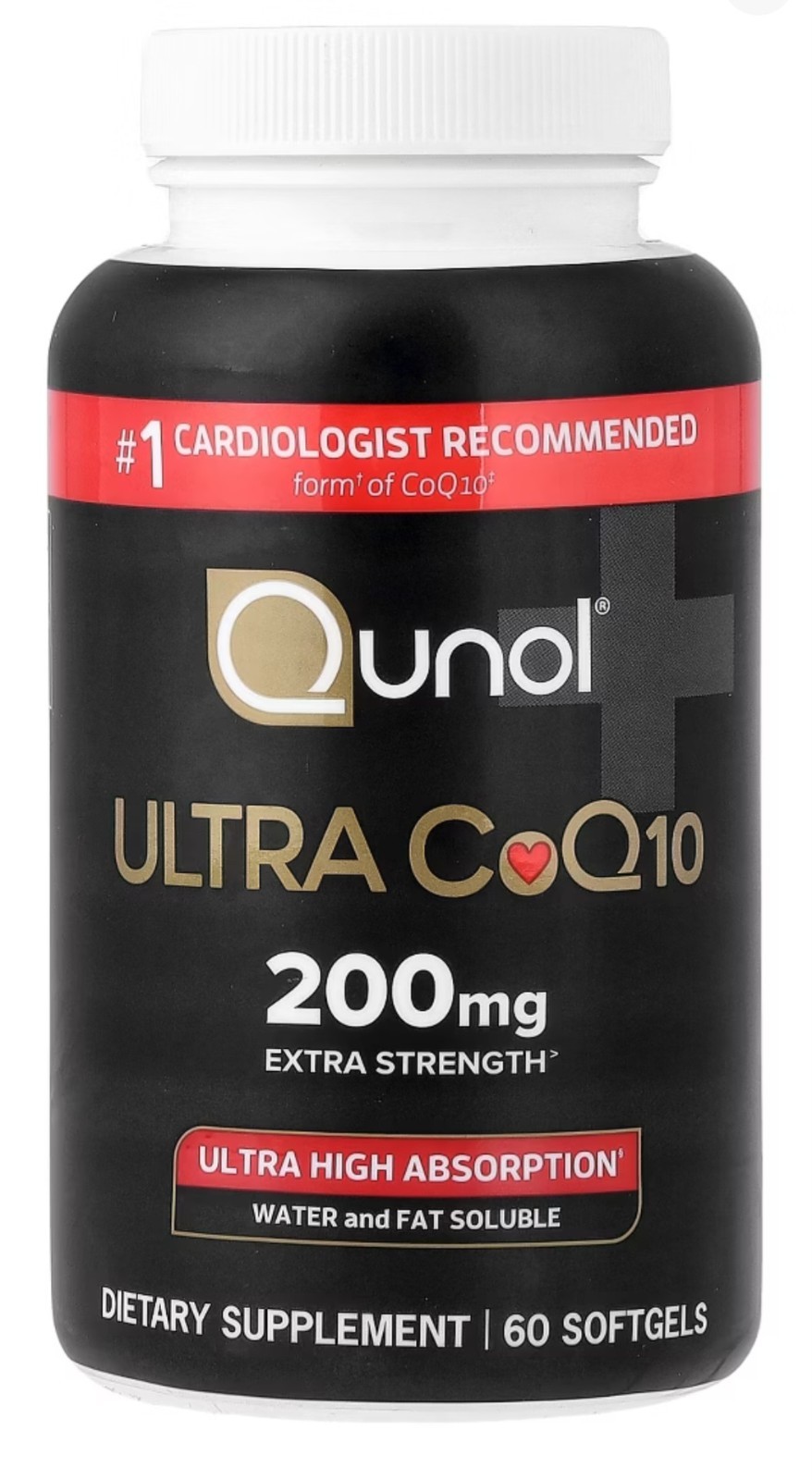 Qunol Ultra CoQ10 200mg ultra high absorption, 60 Count, Exp. 06/2027