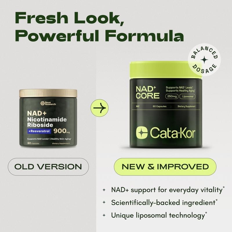 Liposomal NAD+ Supplement 250mg Anti Aging Skin Support Energy Focus 60 Capsules