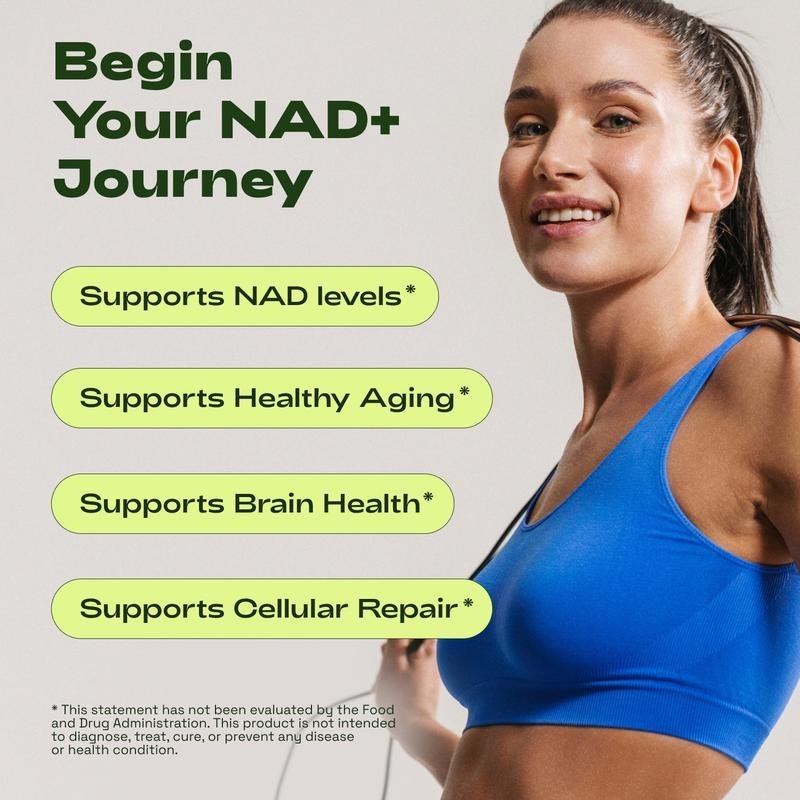 Liposomal NAD+ Supplement 250mg Anti Aging Skin Support Energy Focus 60 Capsules