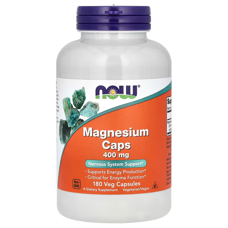 NOW Foods Magnesium Caps 400 mg 180 Veg Capsules