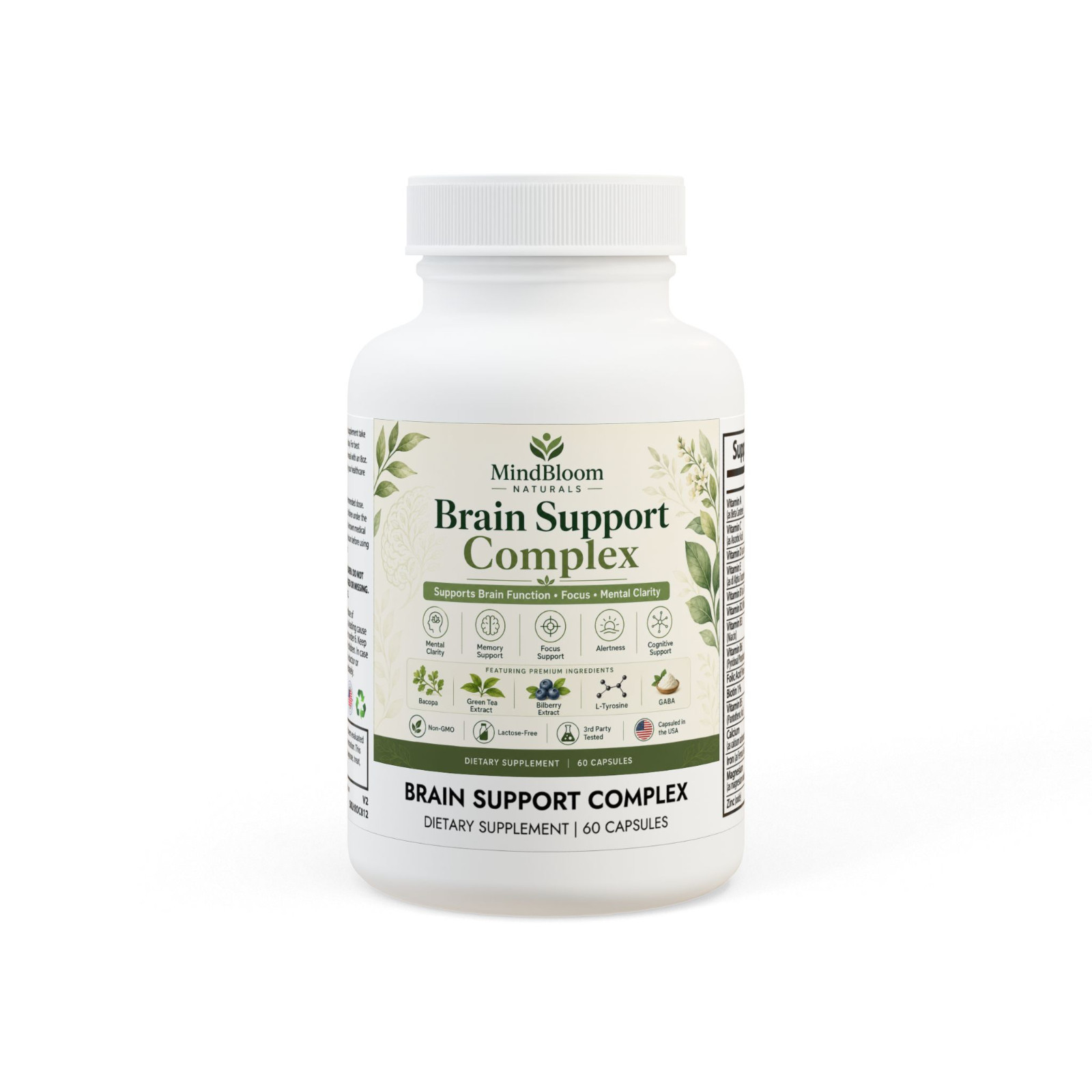 MindBloom Labs Brain Support Complex 60 Capsules Focus Memory Clarity