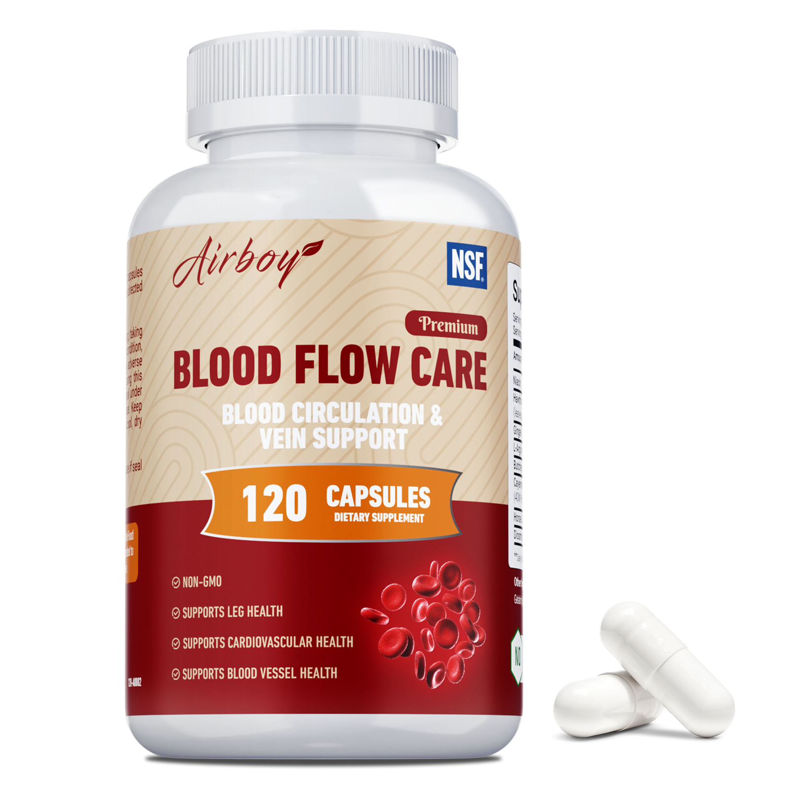 Blood Flow Care – Nitric Oxide Booster, Clean Veins and Arteries – with Hawthorn