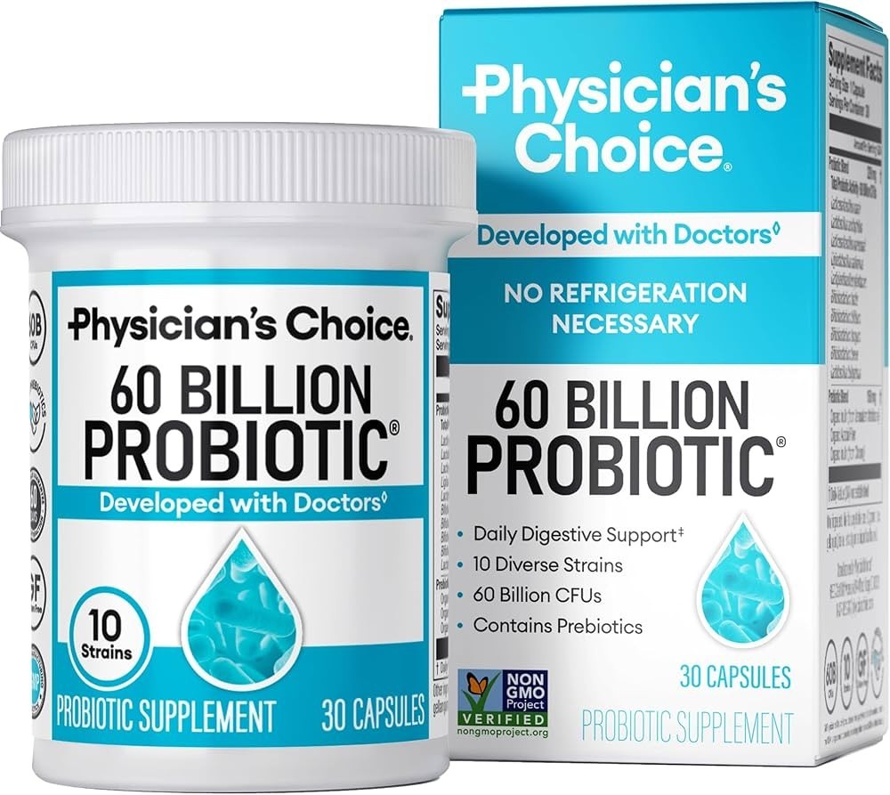 Physician’s Choice 60 Billion Probiotic 30 Capsules Digestive Support Non-GMO