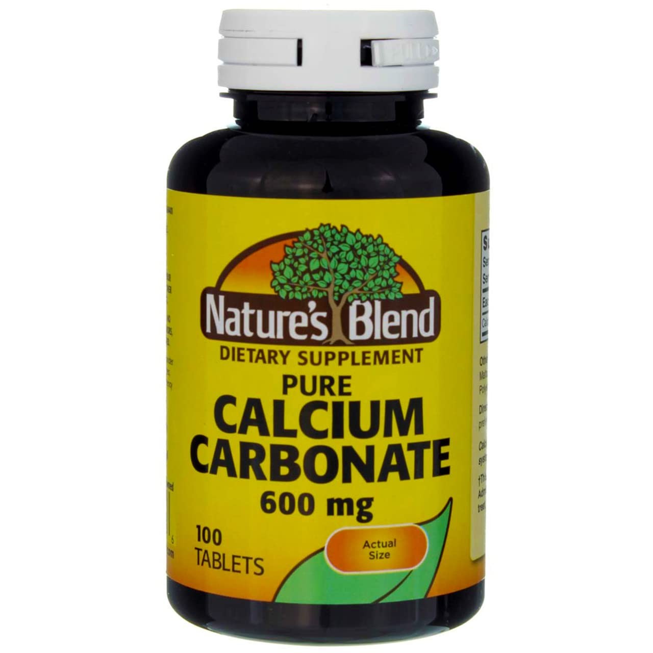 Nature`s Blend Calcium Carbonate 600mg Tablets 100 ct pack of 2