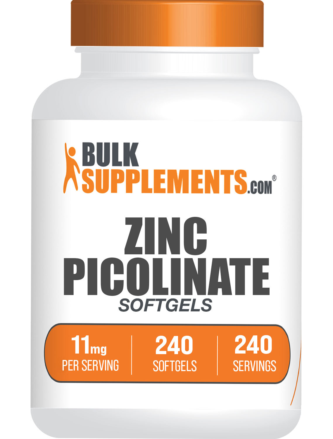 BulkSupplements Zinc Picolinate – High Potency – Gluten Free – 240 Softgels
