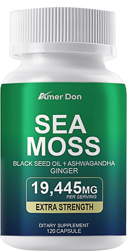 120 Pills Organic Sea Moss Capsules,Irish Sea Moss, Bladderwrack Immune Health