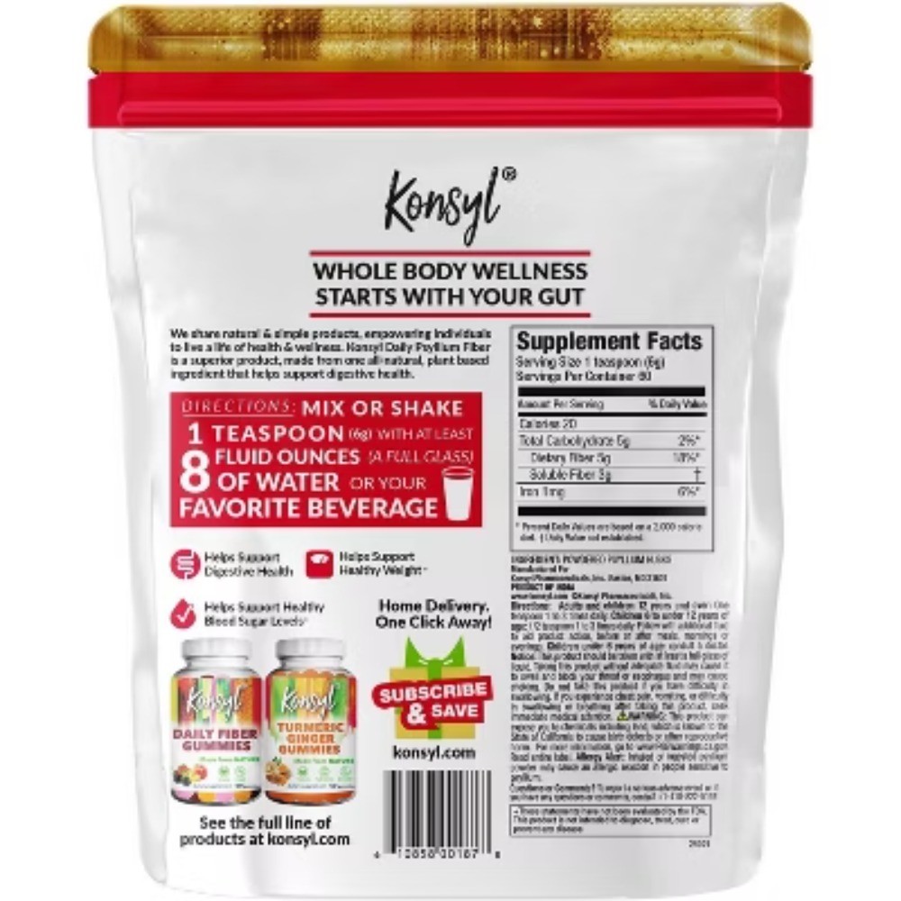 Konsyl Daily Psyllium Fiber Powder – 12.7oz
