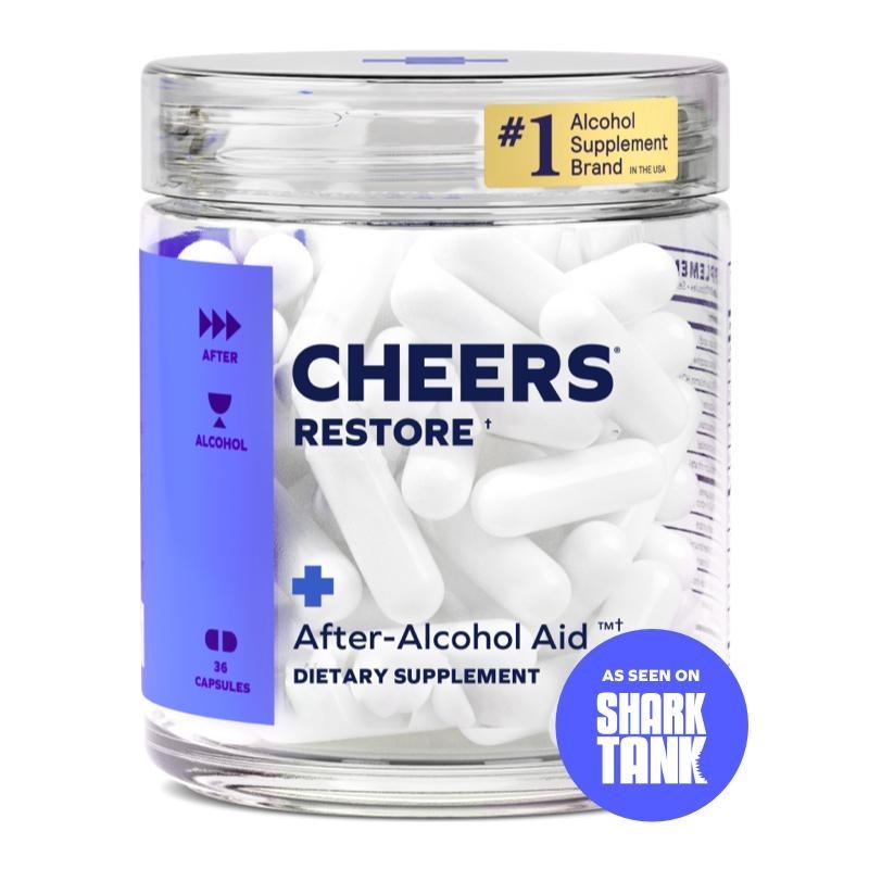 Cheers Restore: DHM + L-Cysteine Post-Alcohol Aid, 36 Capsules (12 Doses)