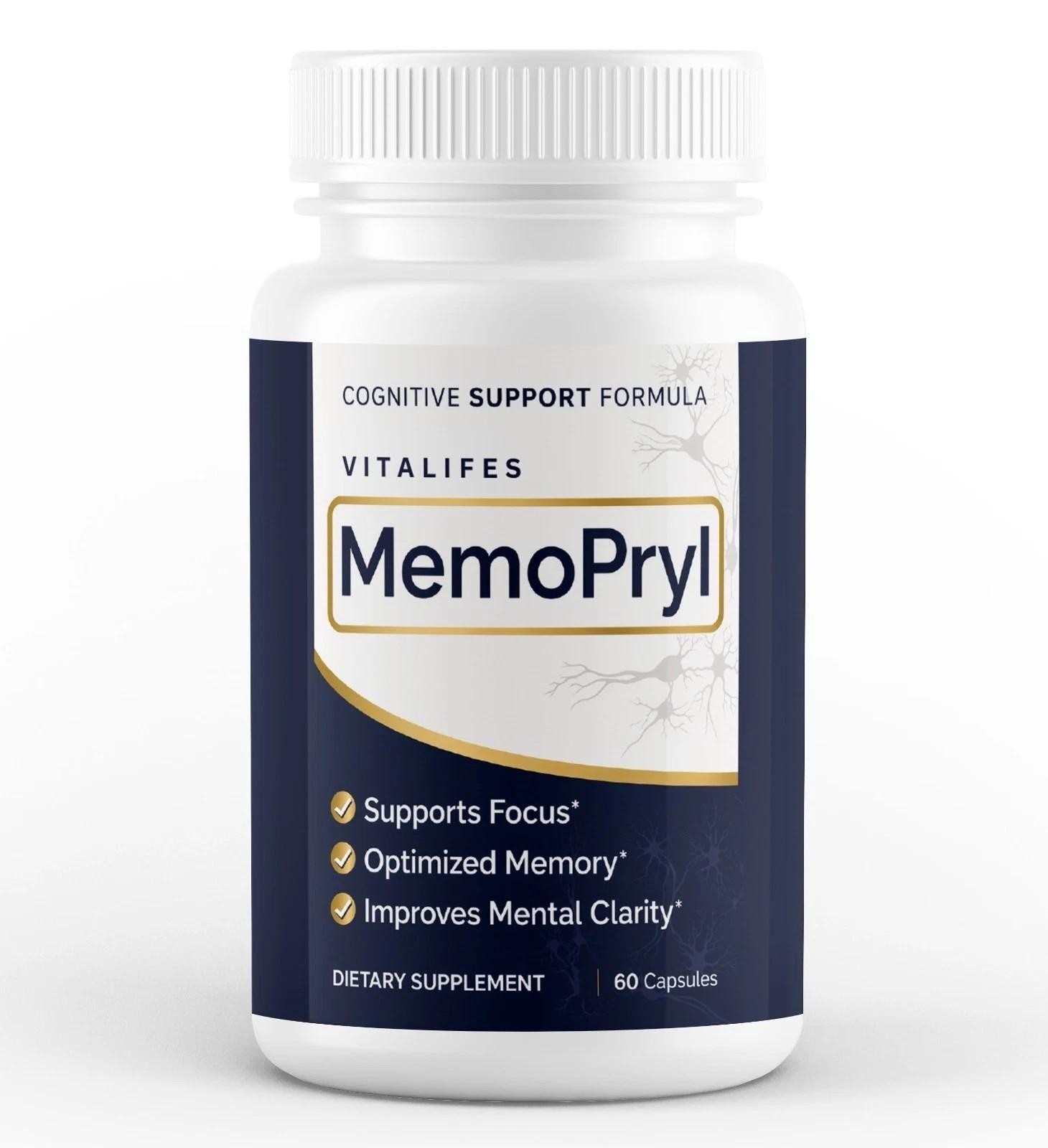(1 Pack) MemoPryl Nootropic All Natural Brain Supplement Memo Pryl 60 Capsules