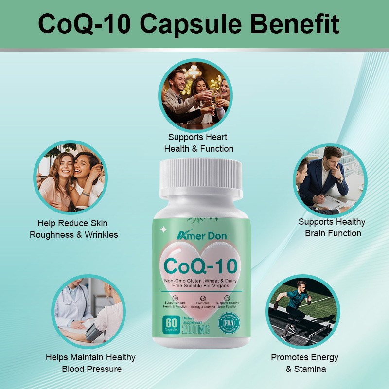 COQ 10 Coenzyme Q-10 200mg Heart Health Support, Pormotes Energy & Stamina