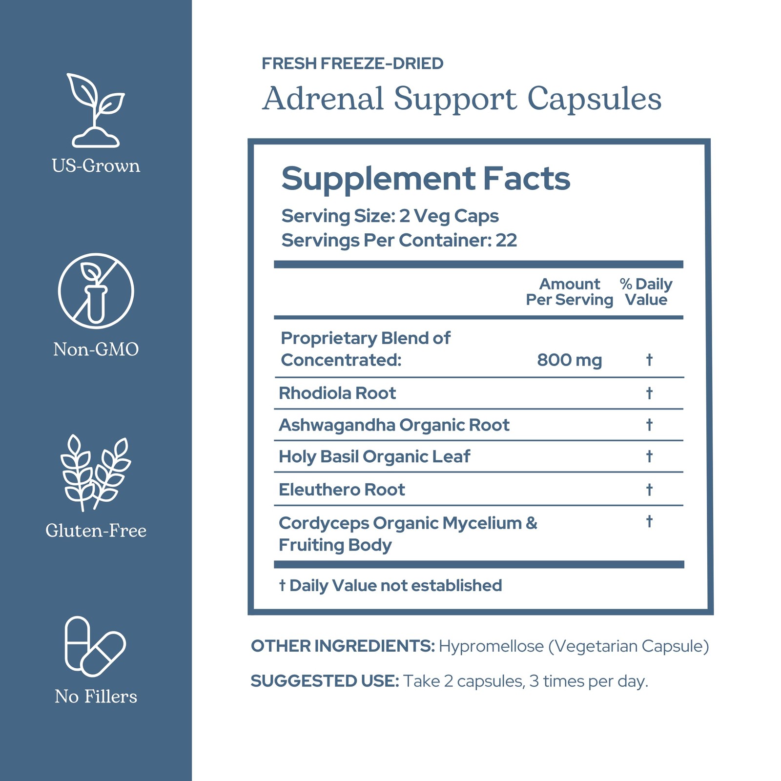 ECLECTIC INSTITUTE Eclectic Herb Adrenal Support Capsules Rhodiola Ashwagandha