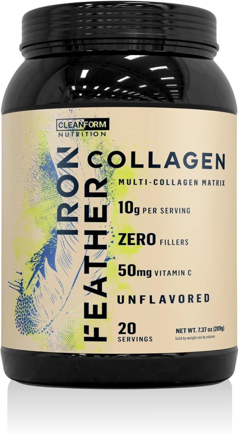Cleanform Nutrition Iron Feather Collagen Powder – Unflavored – 7.37 oz