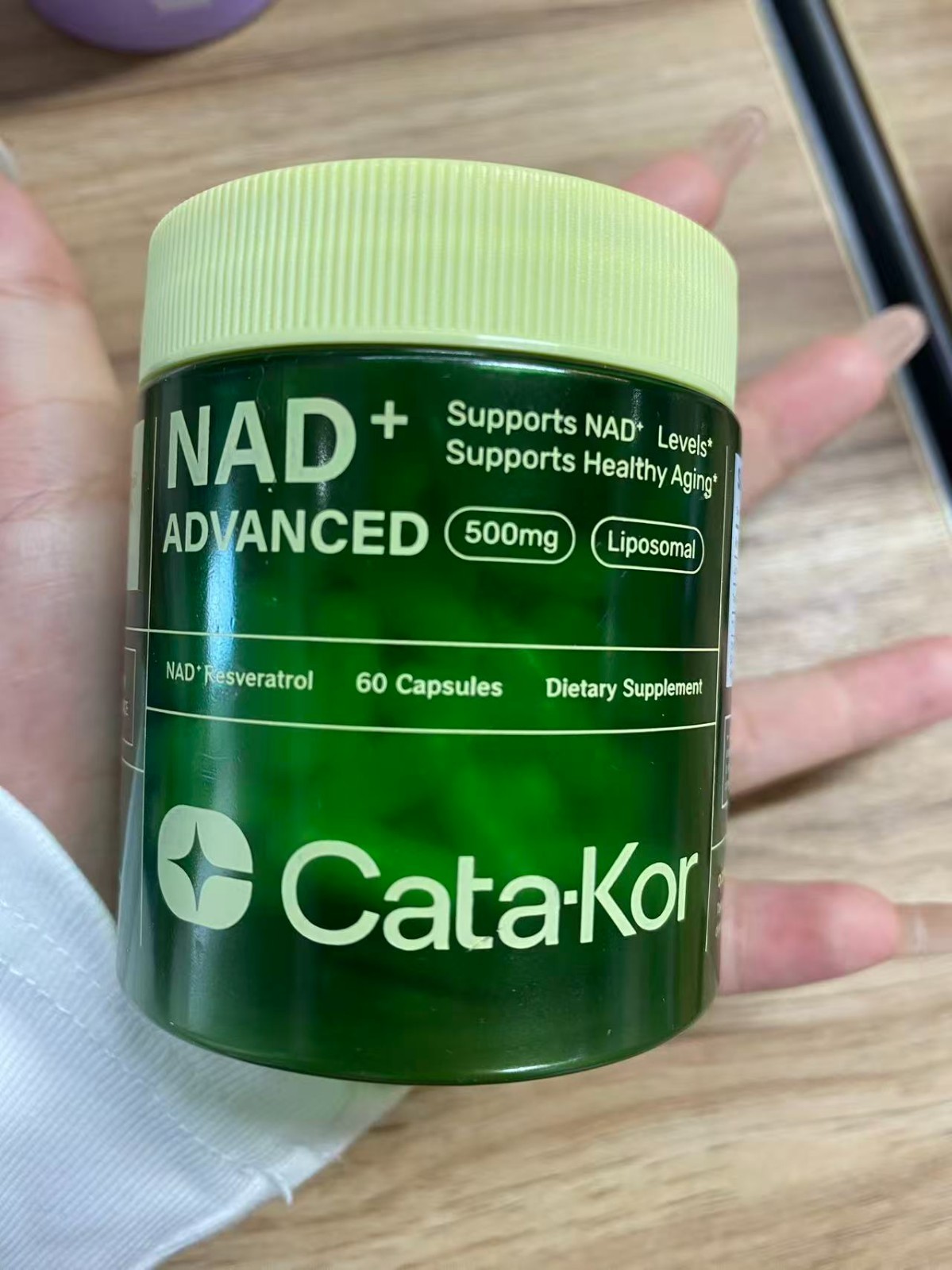 3PCS Cata-Kor NAD+ Advanced 500mg Liposomal NAD+ with Resveratrol |180 Capsules*