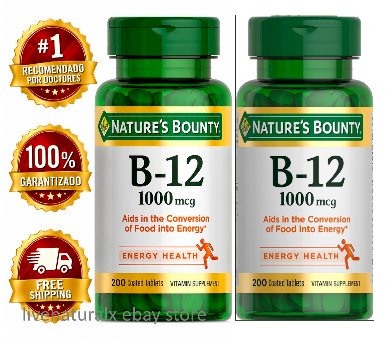 2 Frascos Complejo B-12 En Pastillas Vitaminas Para Falta De Energia Cansancio