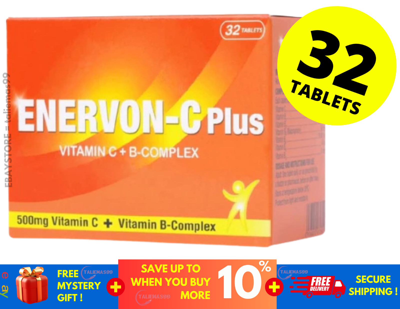 ENERVON-C Vit C 500mg + Vit B-Complex Increase Energy Immunity (32’s)