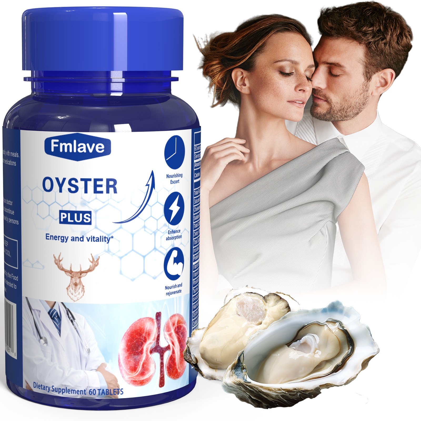 Men’s Vitality Supplement 60 Tablets Oyster Extract Mens Energy & Immune Support