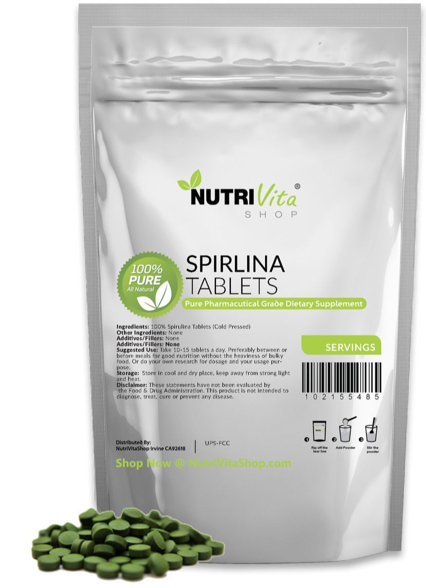 500 Tablets x 250mg PURE SPIRULINA TABLETS NATURAL WEIGHT LOSS PHARMACEUTICAL