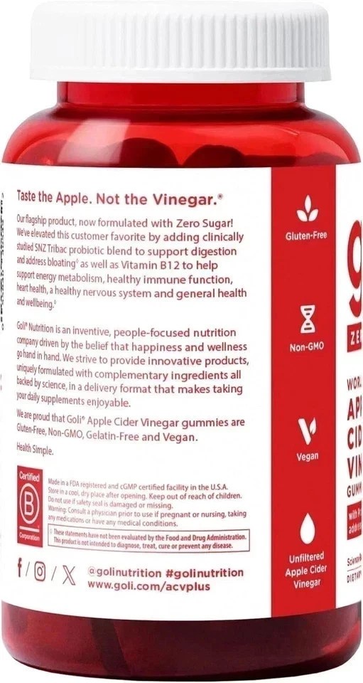 3 Bottles Goli Zero Sugar Best Seller Trio Set Gummies, 60 Counts Per Bottle USA