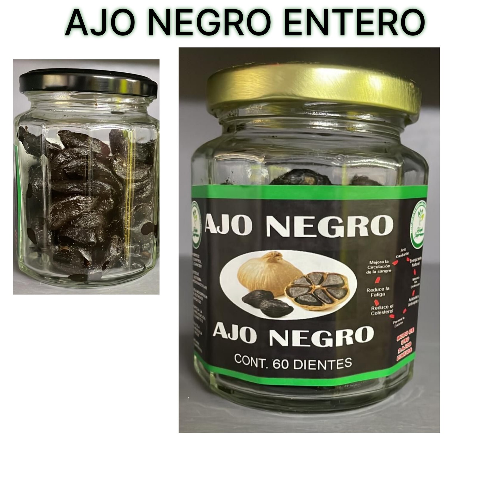 Ajo negro entero añejado fermentado 30 dientes